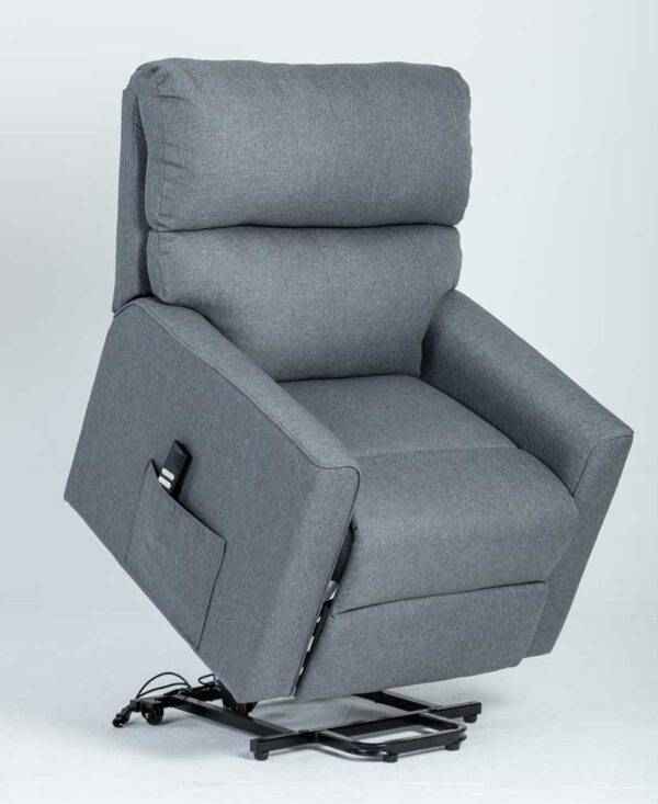Poltrona Relax 2 Motori COMFY Grigia con Funzione Reclinabile e Alzapersona