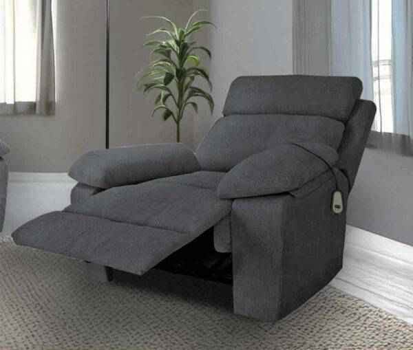 Poltrona Recliner Motorizzata POSEIDON con Poggiapiedi Grigio