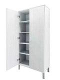 Armadio 2 Ante Bianco Alpes 80x40x175 cm con 4 Ripiani