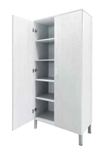Armadio 2 Ante Bianco Alpes 80x40x175 cm con 4 Ripiani