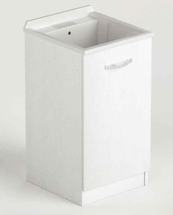 Lavatoio da 47 pollici in kit bianco frassinato per lavanderia