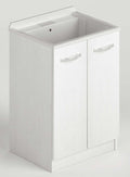 Lavatoio bianco frassinato da 61 cm con kit completo per lavanderia
