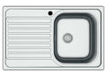 Lavello Inox ad Incasso 79x50, 1 Vasca e Gocciolatoio, Acciaio Satinato