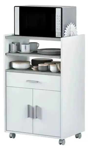 MOBILE MICROONDE 1C+2A CEMENTO-BIANCO