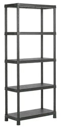 Scaffale mobile plus in resina con 5 ripiani rinforzati 80x40x187h