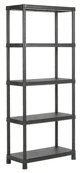 Scaffale mobile plus in resina con 5 ripiani rinforzati 80x40x187h