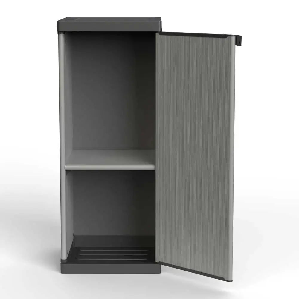 Armadio Basso in Resina 2 Ripiani 34×39,5×85 cm Grigio