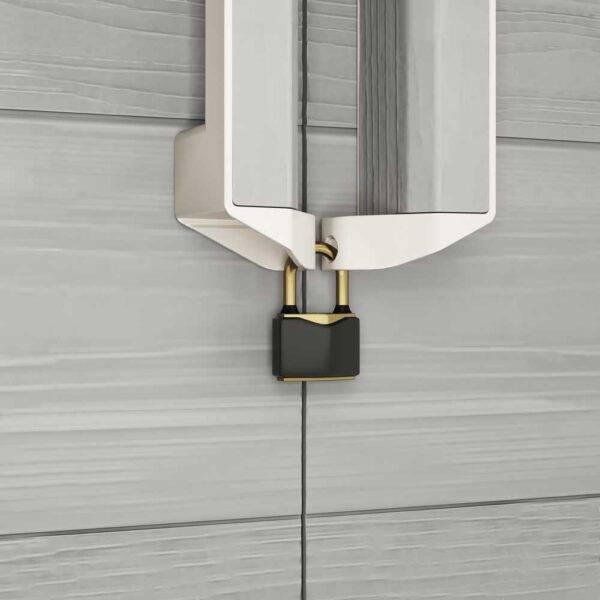 Armadio tuttopiani in resina Linear Wood 68x39x173h, effetto legno, piedini regolabili