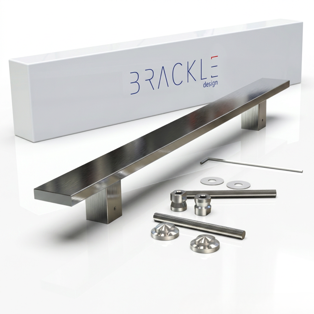 Maniglione Per Porta Mod.301 Dritto Rettangolare In Acciaio Inox