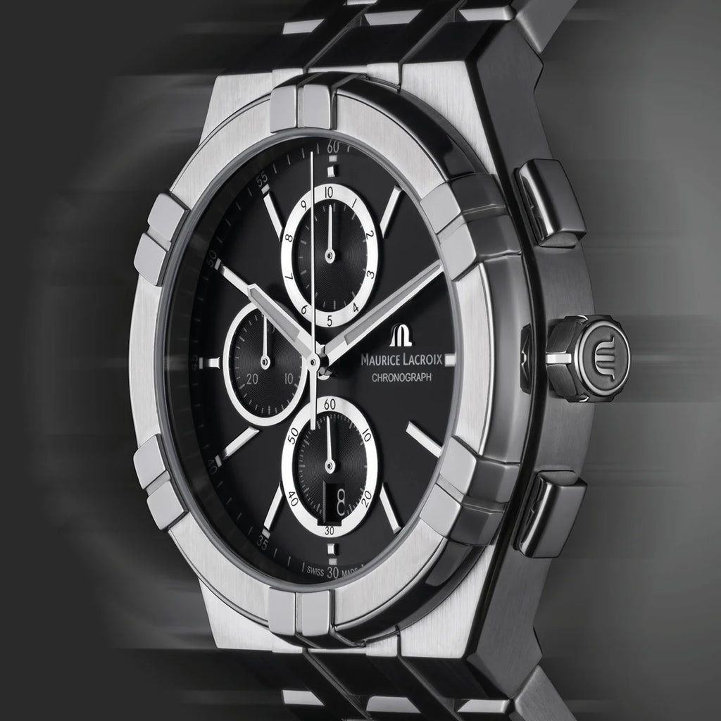 Maurice Lacroix Aikon Quartz Chronograph – Quarzo Swiss Made Nero 42mm AI1118-SS002-330-1