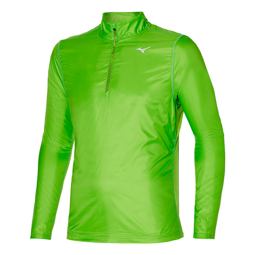 Mizuno Maglia Running Uomo Mezza Zip Verde Lime - J2GC1525 Active Hybrid Dry