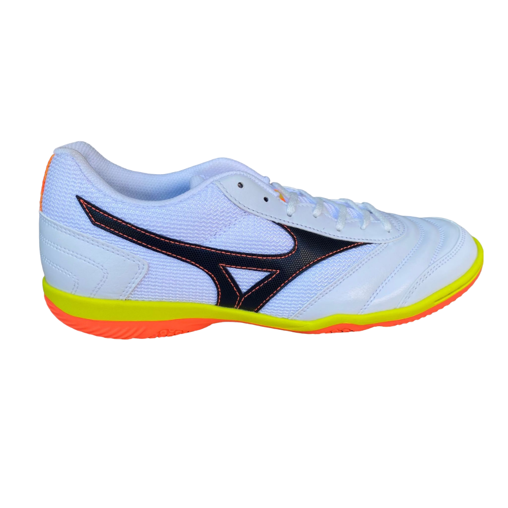 Mizuno Futsal MRL Sala Club Indoor Scarpa Calcetto Uomo Bianco Giallo Arancio - Q1GB230597