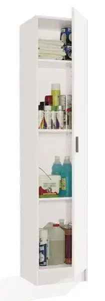 Armadio 1 Anta Mobile Multiuso in Legno Bianco 37x37x180 cm