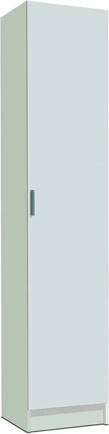 Armadio 1 Anta Mobile Multiuso in Legno Bianco 37x37x180 cm