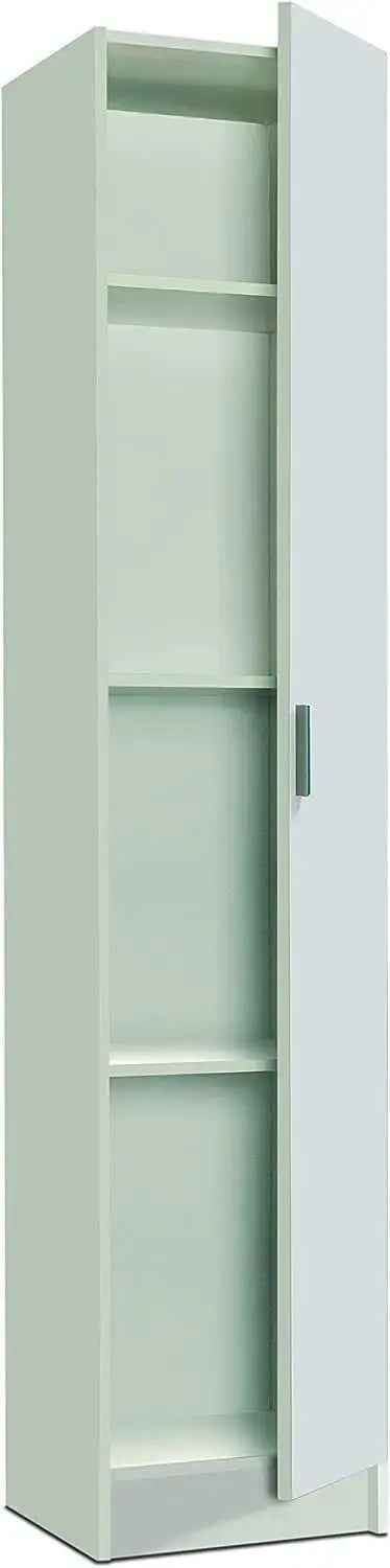Armadio 1 Anta Mobile Multiuso in Legno Bianco 37x37x180 cm