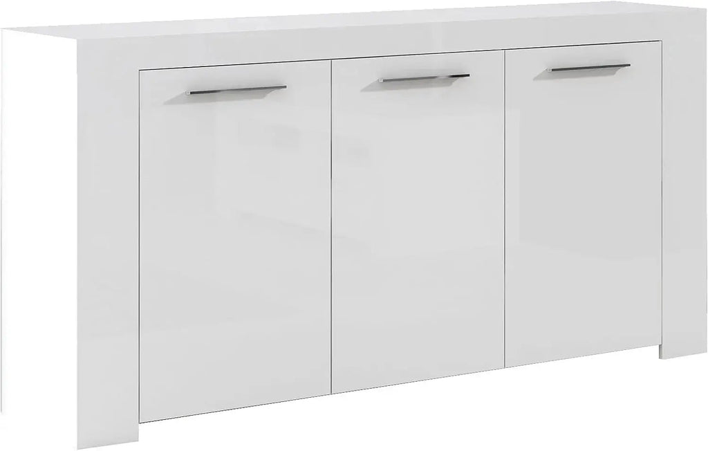 Mobile Base L144 x P42 x H80 cm Bianco Opaco con Ripiani Interni