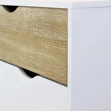Mobile Terence: Legno Bianco e Naturale, cm 99x39x82