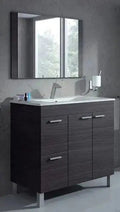 Mobile Bagno Grigio Ceniza 80x45x80 cm con Specchio