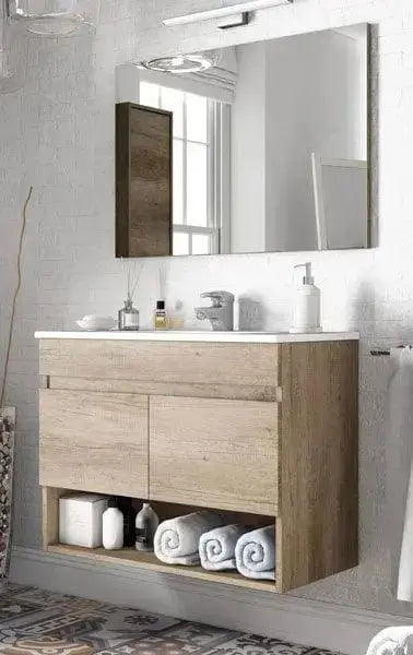 Mobile Bagno Sospeso in Rovere Nordico 80 cm