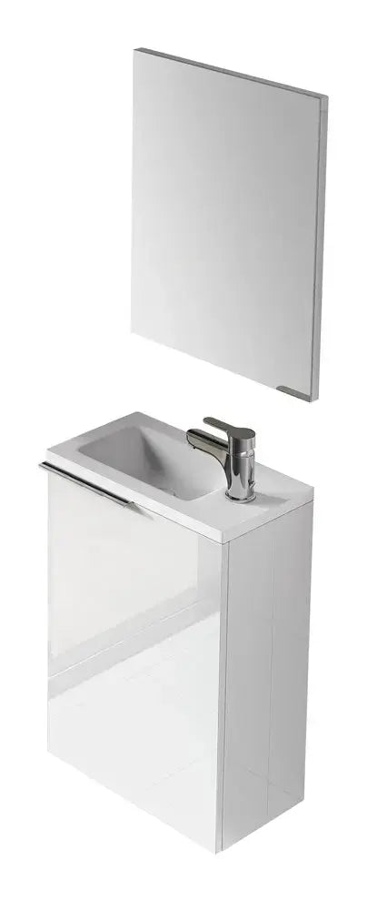 Mobile bagno con lavabo cm.40x22x58h 1anta con sportello laccato bianco