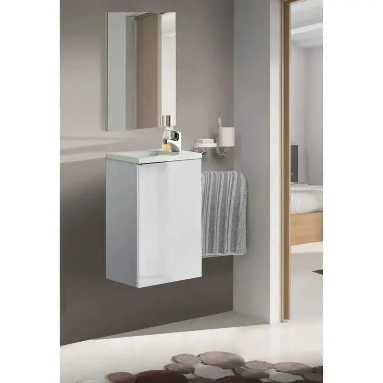 Mobile bagno con lavabo cm.40x22x58h 1anta con sportello laccato bianco