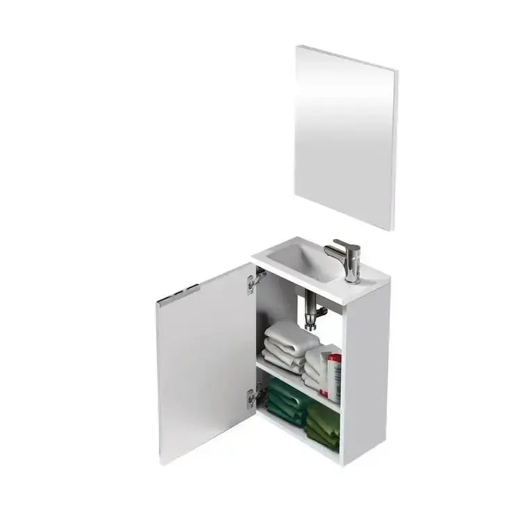 Mobile bagno con lavabo cm.40x22x58h 1anta con sportello laccato bianco