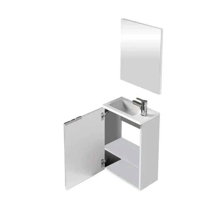 Mobile bagno con lavabo cm.40x22x58h 1anta con sportello laccato bianco