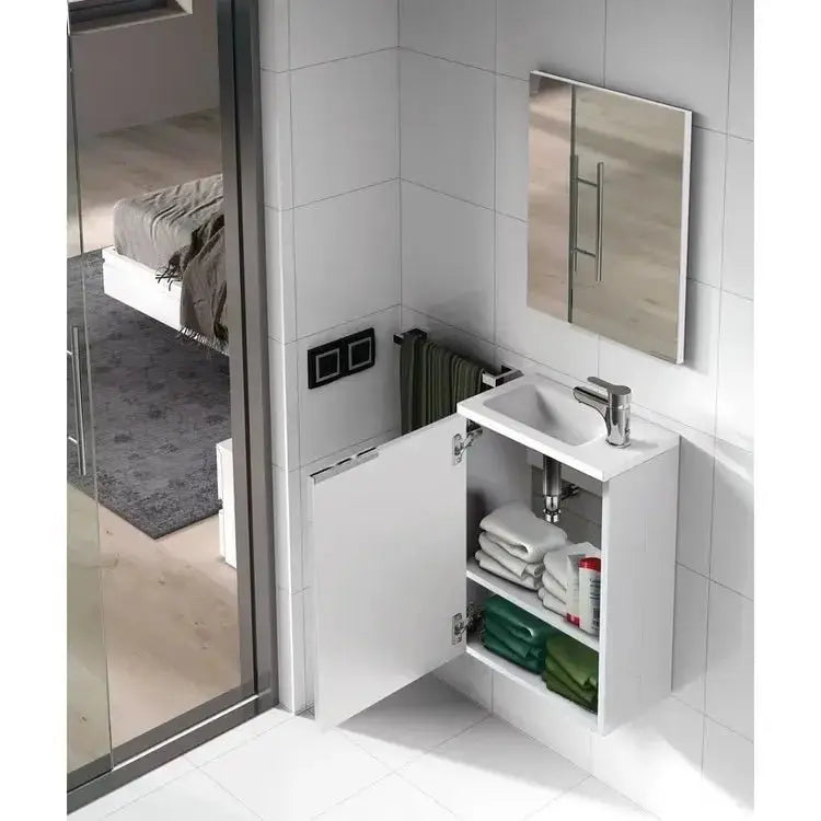 Mobile bagno con lavabo cm.40x22x58h 1anta con sportello laccato bianco