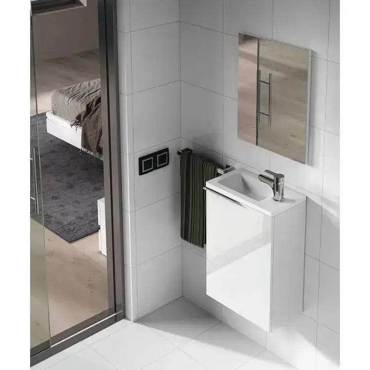 Mobile bagno con lavabo cm.40x22x58h 1anta con sportello laccato bianco