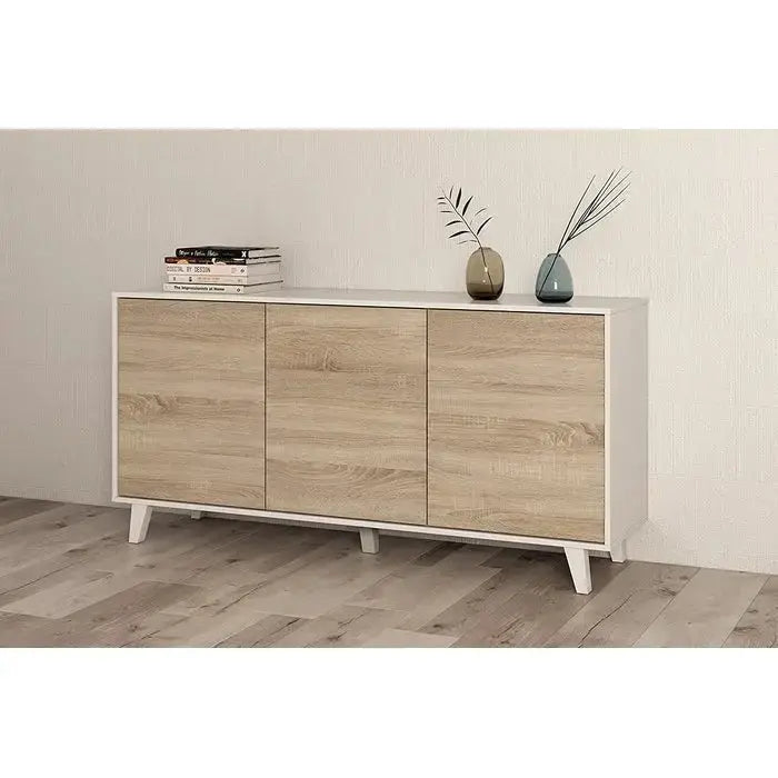 Mobile credenza 3 ante 154x41x75h bianco lucido canadian