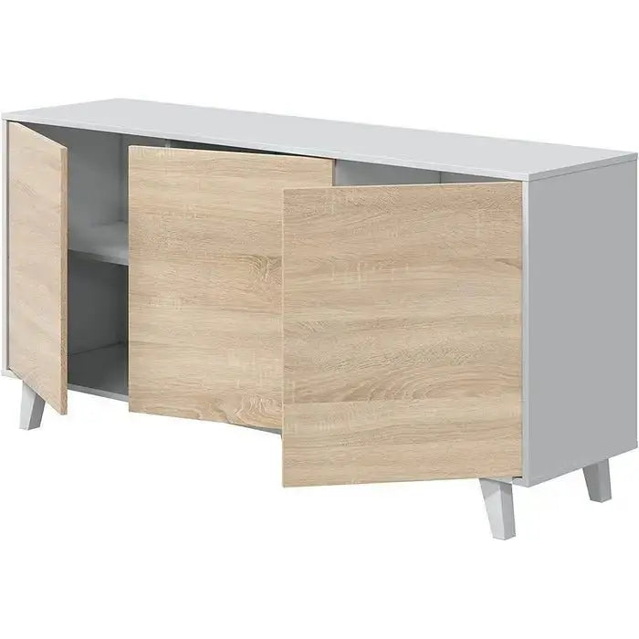 Mobile credenza 3 ante 154x41x75h bianco lucido canadian
