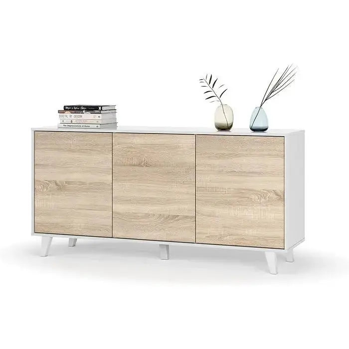 Mobile credenza 3 ante 154x41x75h bianco lucido canadian