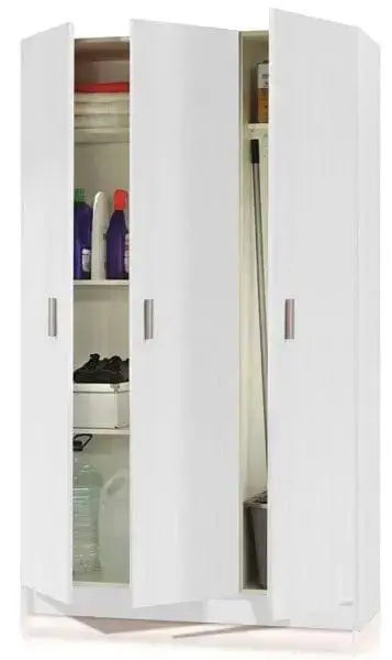 Guardaroba Portascope 3 Ante L109xH180xP37 in Melaminico Bianco