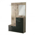 Mobile per Entrata Smeraldo Rovere Chiaro e Antracite, cm 115x35x197