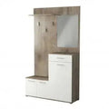 Mobile per Entrata Smeraldo Rovere Chiaro e Bianco, cm 115x35x197
