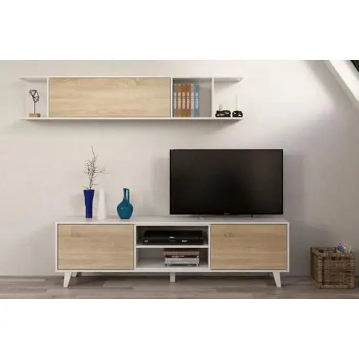 Mobile soggiorno zaiken 180x41x51h composto da base e pensile