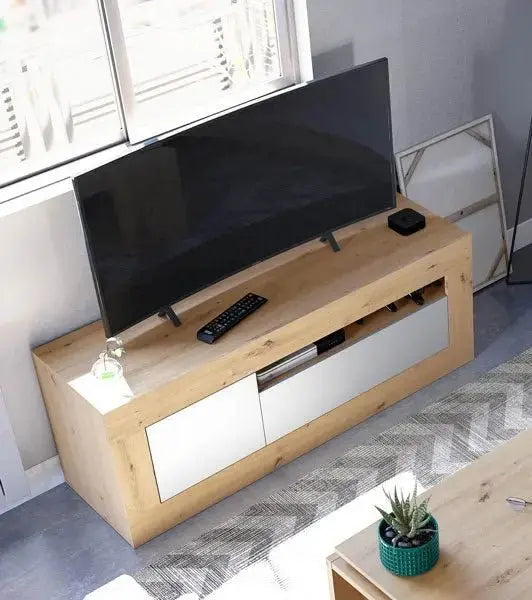 Mobile tv 2 ante Rovere Nodi-Bianco Artik