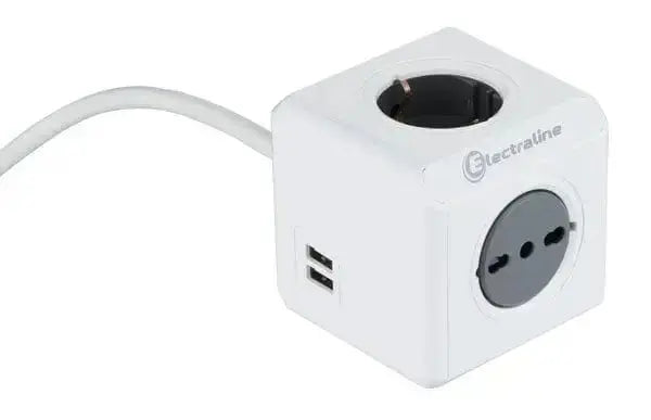 Multipresa cubo 1sh+3biv.+2usb 2.1a