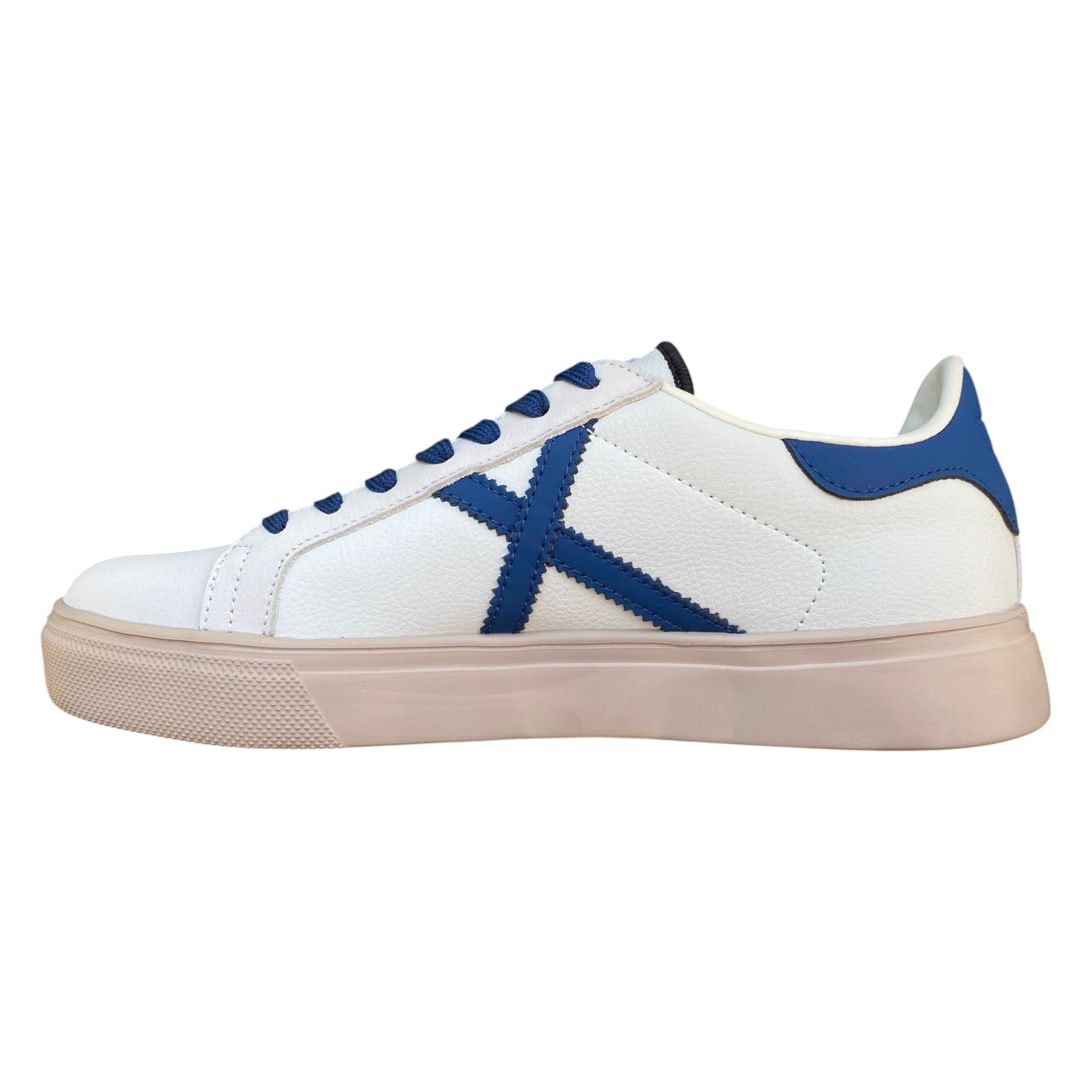 Munich Rete 111 8080111 - Sneakers Uomo Retrò Tennis Bianco Blu