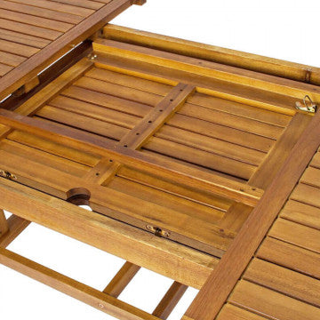 Tavolo ovale allungabile legno acacia massiccio 150/200x90 cm