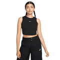 Nike canotta da donna corta e aderente a mini costine FB8279-010 nero