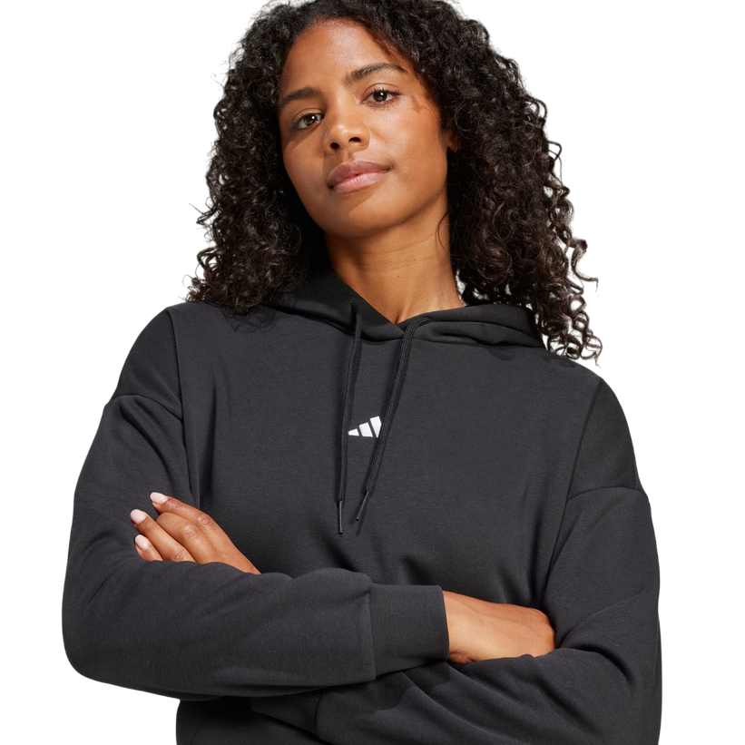Adidas Felpa da donna cappuccio Essentials Small Logo Feel Cozy JN1861 nero