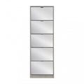 Scarpiera Susie Grigia con 5 Ante in Legno e Specchio - 60x24x180cm
