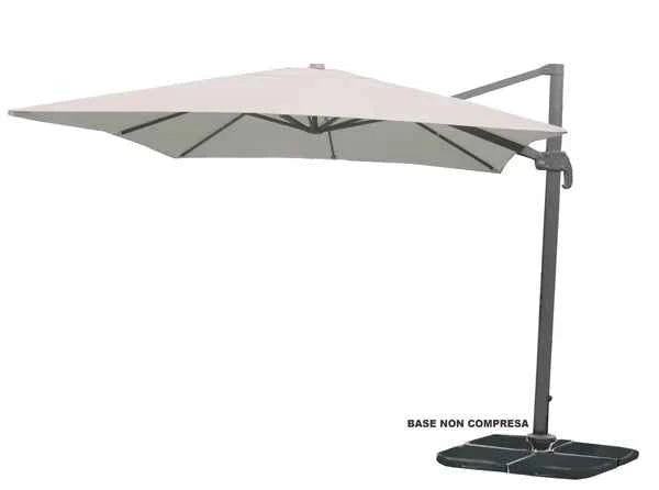 Ombrellone a braccio Deluxe 3x3 mt – Struttura grigia, telo ecrù