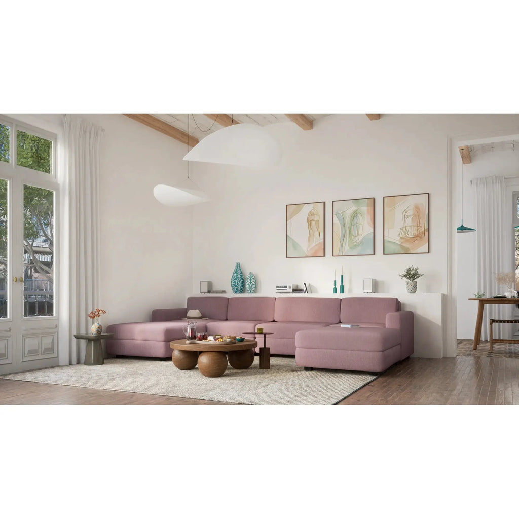 Divano Modulare GRACIA - Pouf Grande Rosa Antico