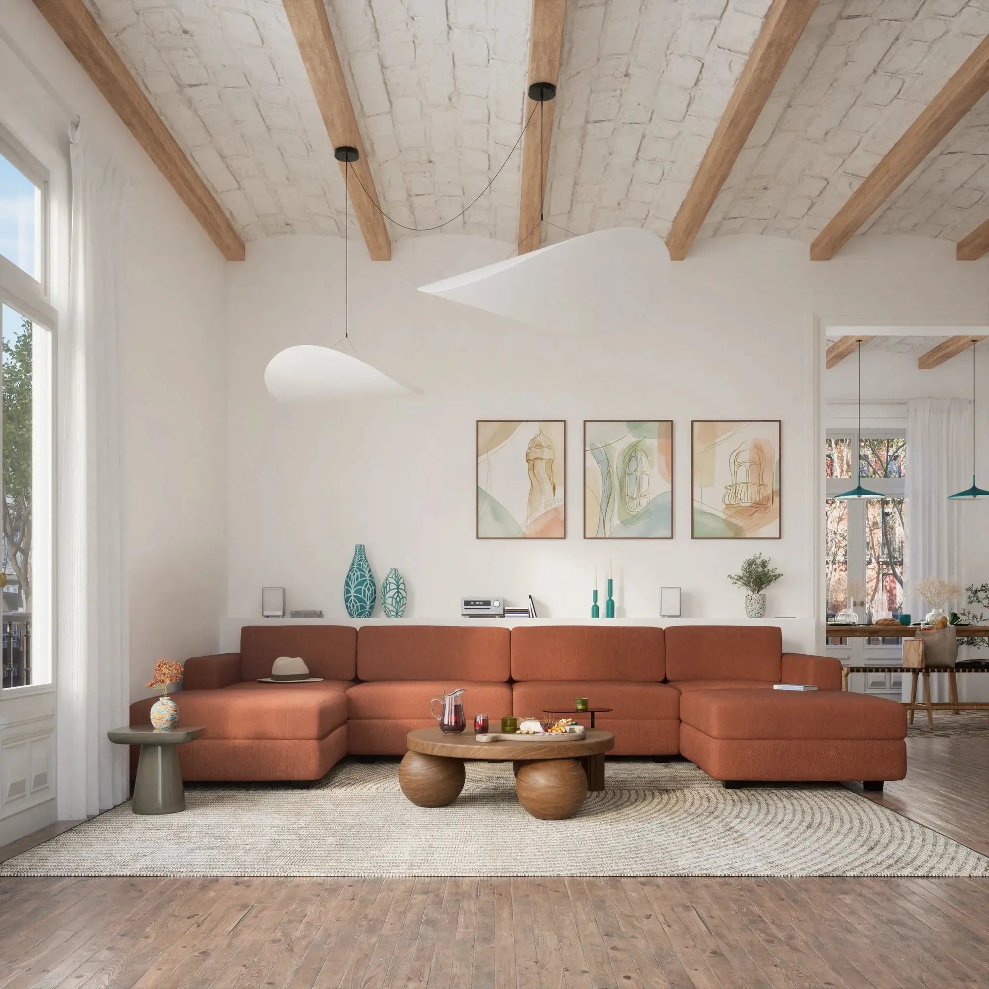 Modulo Pouf Grande GRACIA - Terracotta
