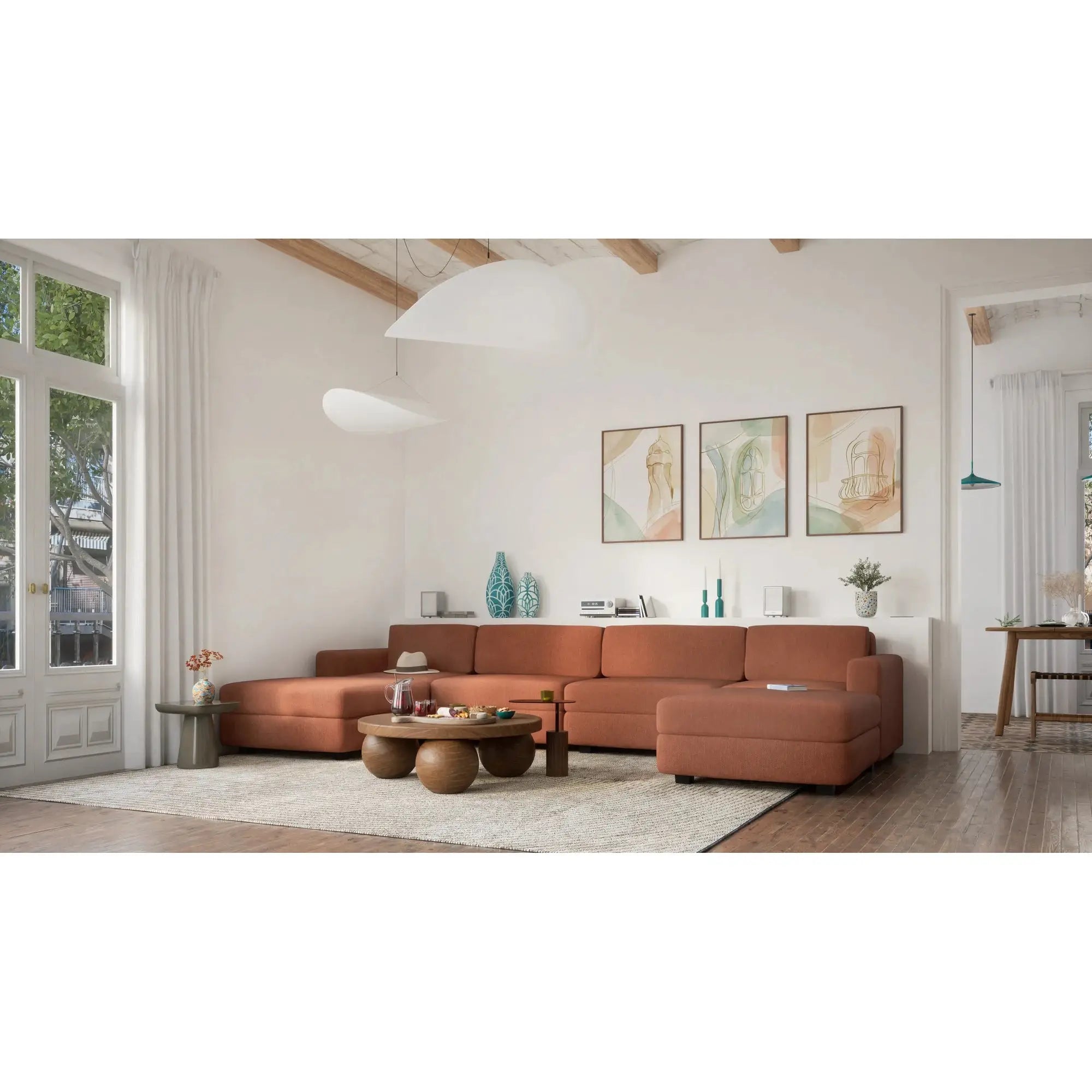 Modulo Pouf Grande GRACIA - Terracotta