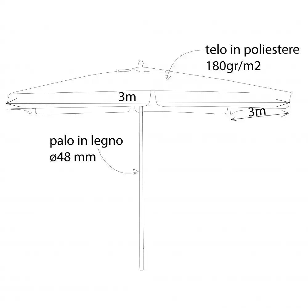 Ombrellone Fantasy Verde Scuro 3x3 - Telo in poliestere 180 gr