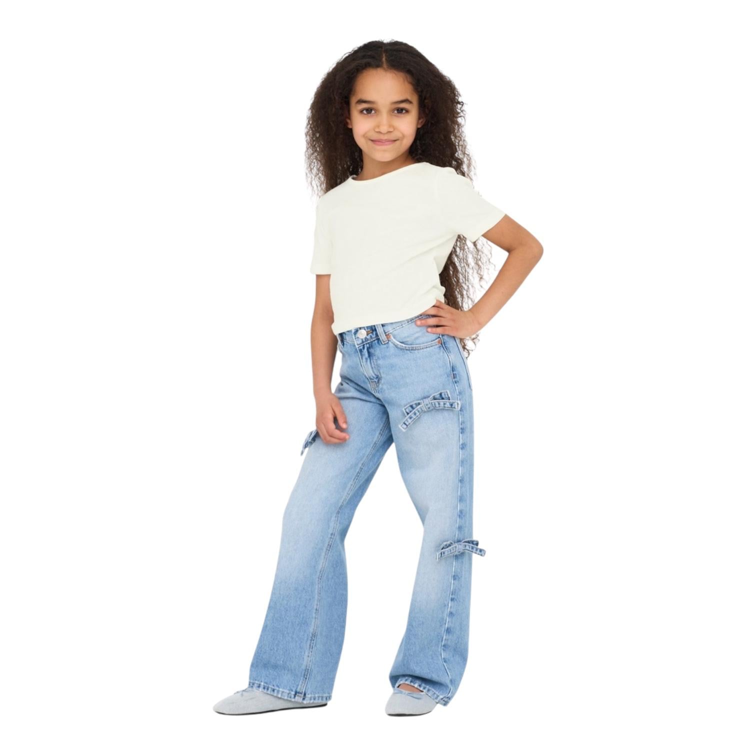 Only Maglietta Bambina Kogrene 15342476 Bianco Cotone