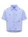 Only Camicia Ragazza KOGNEW LINA SS STRIPE Blu - 15374450
